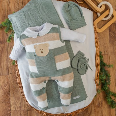 Saída de Maternidade Theodoro - Verde e Bege